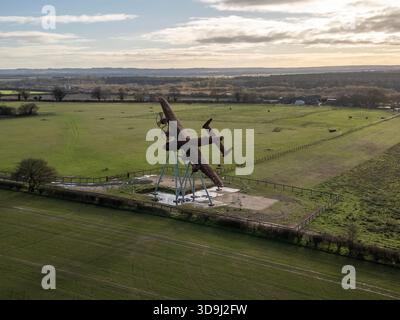 Il memoriale "On FreFreedom Wings" dedicato al Bomber Command di Norton Disney, Lincolnshire, Regno Unito Foto Stock