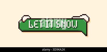 Fumetto natalizio con sfondo verde con la frase Holly Jolly e picchi di neve. Illustrazione Vettoriale