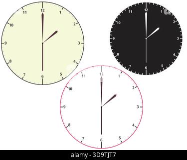 Illustrazione del design del vettore dell'orologio Illustrazione Vettoriale