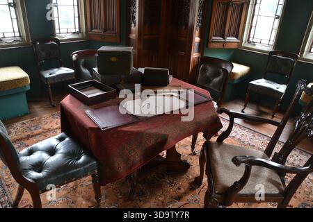 Lord Bute's Study, Cardiff Castle, Cardiff, South Wales, Regno Unito Foto Stock