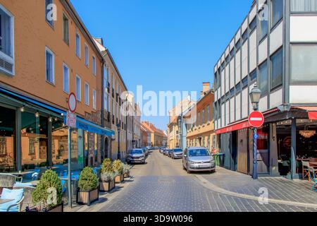 Budapest, Ungheria. Bellissime case barocche in via Uri, quartiere del Castello, Budapest. Foto Stock