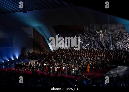 Città del Vaticano, Vaticano. 6 dicembre 2025. "Concerto con i poveri" di Natale, nella sala Paolo vi in Vaticano. Crediti: Maria Grazia Picciarella/Alamy Live News Foto Stock