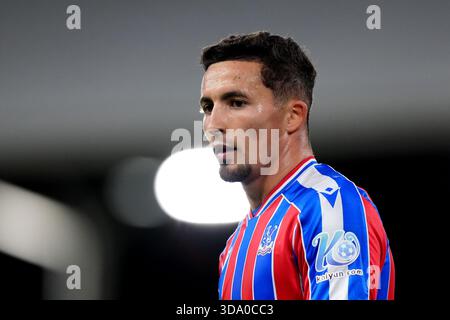 Yeremi Pino del Crystal Palace durante la partita di Premier League al Craven Cottage, Londra. Data foto: Domenica 7 dicembre 2025. Foto Stock