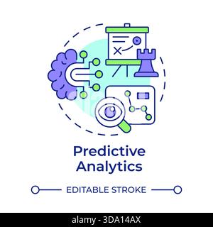 Icona del concetto di analisi predittiva multicolore Illustrazione Vettoriale
