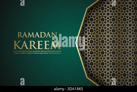 Ramadan Kareem background Design. Illustrazione vettoriale astratta per biglietti d'auguri, poster e striscioni. Illustrazione Vettoriale