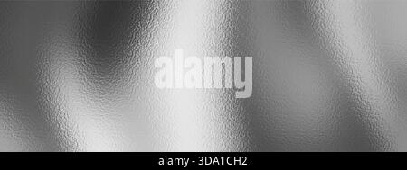 Sfondo in lamina d'argento lucido con luce soffusa e texture in metallo lucido. Una moderna superficie astratta con tonalità platino, sottile luccichio e una Illustrazione Vettoriale