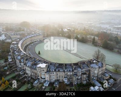 Il Royal Crescent, Bath. Regno Unito. Foto Stock
