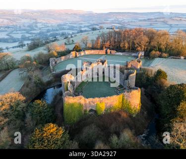 Rovine del Castello bianco. Monmouthshire, Galles, Regno Unito. Foto Stock