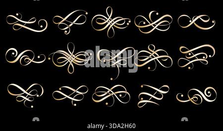 Rotoli metallici calligrafici Illustrazione Vettoriale