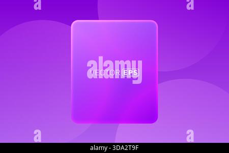 Sfondo astratto viola brillante con un quadrato luminoso. Design digitale moderno, ideale per banner, presentazioni o temi tecnologici. Illustrazione vettoriale. Illustrazione Vettoriale