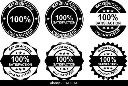 Set di distintivi 100% di soddisfazione garantita Illustrazione Vettoriale