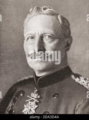 Kaiser Guglielmo II, 1859 – 1941. Ultimo imperatore tedesco e re di Prussia dal 1888 fino alla sua abdicazione nel 1918. Dalla storia della grande Guerra. Foto Stock
