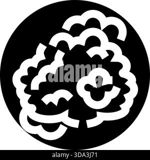 Icona astratta del cervello che rappresenta la creatività, l'intelligenza e il pensiero mentale Illustrazione Vettoriale