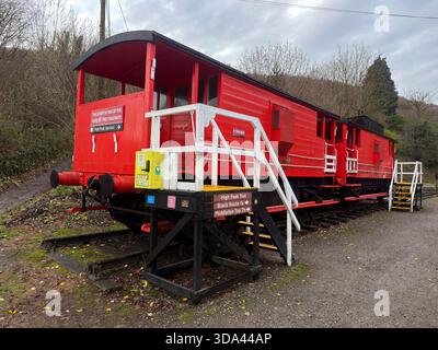 Auto d'epoca High Peak Junction e meccanismo originale di binari/avvolgimenti vicino all'Aquaduct Cottage e alla Leawood Pump House..Derrbyshire.Inghilterra.Regno Unito Foto Stock