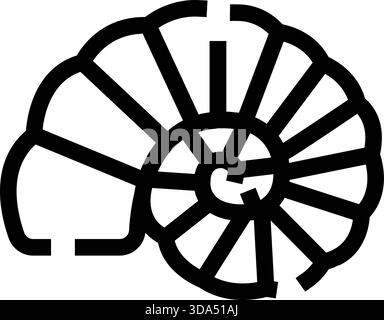 Fossile di ammonite alla scoperta dell'evoluzione preistorica della spirale Illustrazione Vettoriale