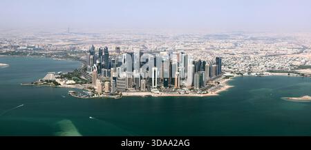 Vista panoramica di Doha, Qatar Foto Stock