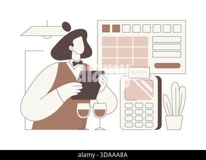 Illustrazioni vettoriali di cartoni animati isolate del software POS. Illustrazione Vettoriale