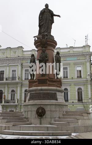 Odessa. ucraina. Un monumento all'imperatrice russa caterina II e potyomkin Foto Stock