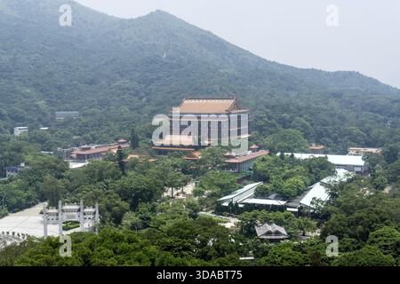 Architettura del monastero po lin. Situato sull'altopiano di ngong ping, sull'isola di lantau, hong kong, hong kong, cina Foto Stock