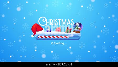 Bancone di carico natalizio con canna di caramelle Illustrazione Vettoriale