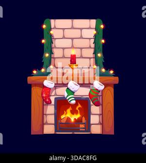 Disegni di Natale da colorare: Disegno Babbo Natale dal camino da colorare