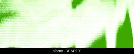 Trama a righe in rilievo verde. Sfondo glitch a strisce orizzontali. Sfondo del concept dell'effetto di scansione danneggiato. La fotocopia lineare a mezzitoni graffia lo sfondo. Stampa punk di carta usurata. Vettore Illustrazione Vettoriale