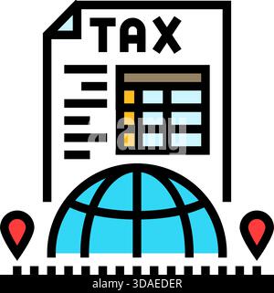 illustrazione vettoriale dell'icona del colore della tassa di partenza Illustrazione Vettoriale