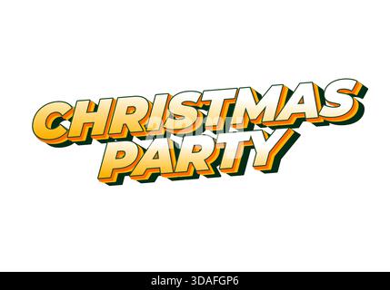 Una grafica vivace e festosa con il testo Christmas Party in un'audace e colorata tipografia. Illustrazione Vettoriale