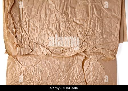sfondo marrone in pergamena di artigianato deformato. Foto Stock