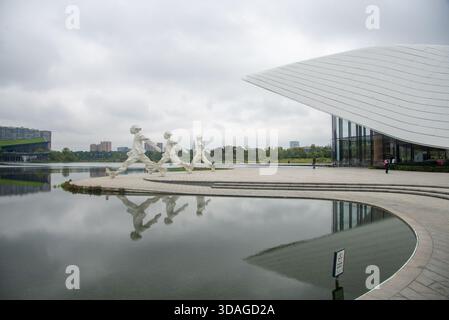 Statue al nuovo Museo di Chengdu, Cina Foto Stock