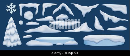 Serie vettoriale realistica di deriva della neve Illustrazione Vettoriale