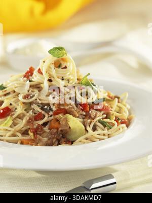 Spaghetti à la bolognese Foto Stock