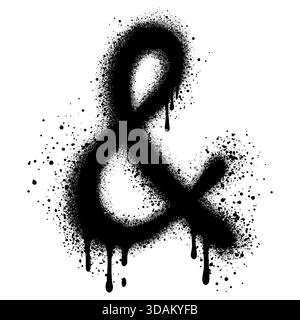 Graffiti con insegne commerciali con vernice spray nera. illustrazione vettoriale. Illustrazione Vettoriale
