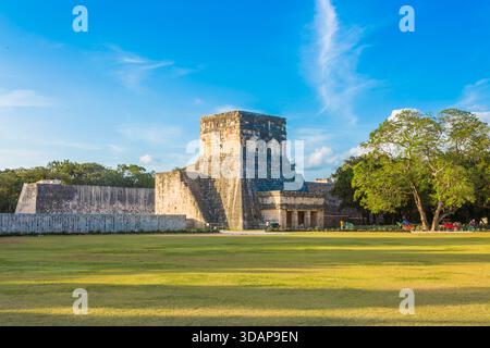 Il Tempio dei Giaguari al sito archeologico di Chichén Itzá a Yucatán, Messico. Foto Stock