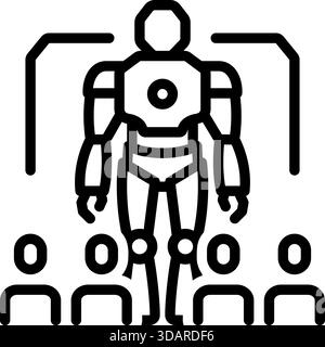 Icona della robotica avanzata, dell'intelligenza artificiale Illustrazione Vettoriale