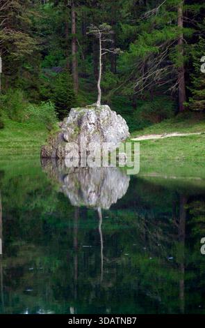 il lago verde o in tedesco gruener see styria il lago verde o in tedesco gruener see Foto Stock