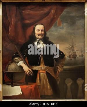 Michiel de Ruyter come tenente ammiraglio di Ferdinand Bol (1616-1680) Foto Stock