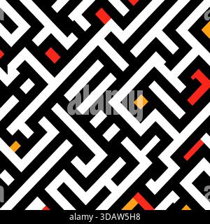 Audace labirinto geometrico di colorati tracciati angolari Foto Stock