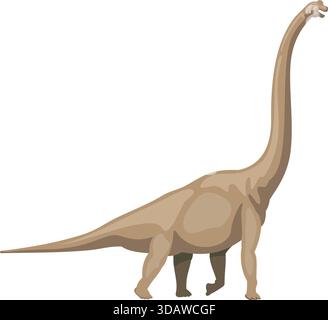 Un grande dinosauro sta camminando su uno sfondo bianco Illustrazione Vettoriale