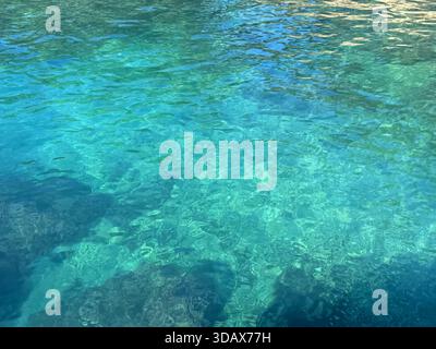 Acqua blu azzurra, splendido sfondo acquatico Foto Stock