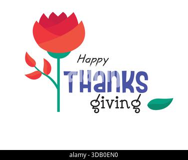 Buon Ringraziamento Typography Vector Design Illustrazione Vettoriale