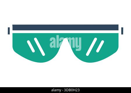 Icona occhiali protettivi. stile icona a tinta unita. icona relativa all'uso di protezioni per gli occhi. illustrazione vettoriale degli elementi di sicurezza sul lavoro Illustrazione Vettoriale