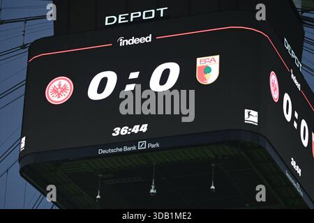 Deutschland: Fussball Bundesliga 2025/26 14. Spieltag- Eintracht Frankfurt VS FC Augsburg- Deutsche Bank Park - Stadion Frankfurt: Anzeigetafel Frankfurt Deutsche Bank Park Deutschland *** Germania Soccer Bundesliga 2025 26 14 Matchday Eintracht Frankfurt vs FC Augsburg Deutsche Bank Park Stadion Frankfurt Scoreboard Frankfurt Deutsche Bank Park Germania Copyright: XOrhanxHabashx Foto Stock