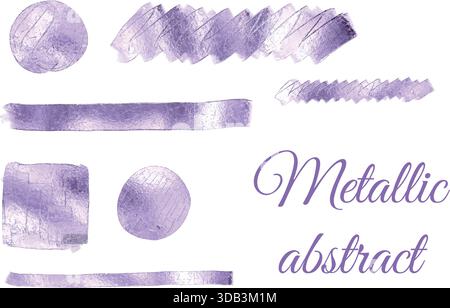 Astratto viola metallizzato, striscione. Illustrazione Vettoriale