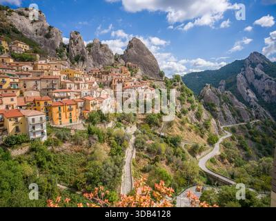 Castelmezzano, Dolomiti lucane, Basilicata, potenza, Italia meridionale, Italia, Europa meridionale, Europa Foto Stock