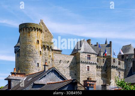 Complesso del castello di Château de Vitré, Vitré, Ille-et-Vilaine, Bretagna, Francia Foto Stock