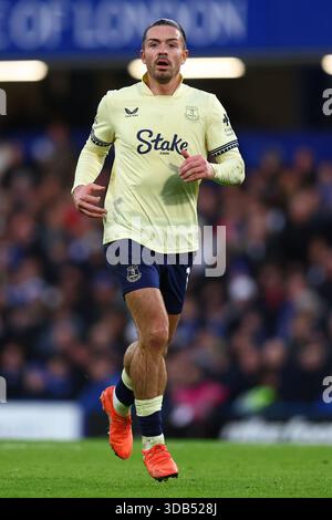 Londra, Regno Unito. 13 dicembre 2025. Jack Grealish dell'Everton durante la partita Chelsea vs Everton Premier League allo Stamford Bridge di Londra. Il credito per immagini dovrebbe essere: Paul Terry/Sportimage Credit: Sportimage Ltd/Alamy Live News Foto Stock