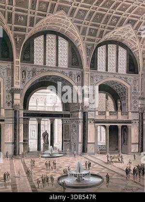 Terme di Caracalla, Thermae Antoninianae, antiche terme a Roma, Italia, riproduzione autentica di un murale scolastico, storico, circa 1900 Foto Stock