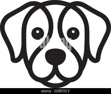 Disegno della linea della faccia del cane di un logotipo Illustrazione Vettoriale