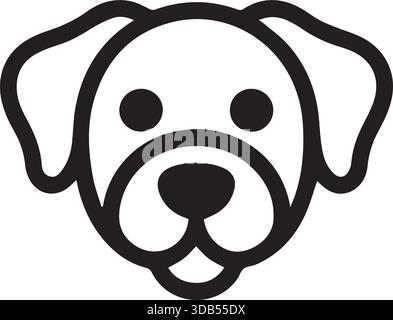 Vettoriale per illustrazione di design della linea della faccia del cane Illustrazione Vettoriale